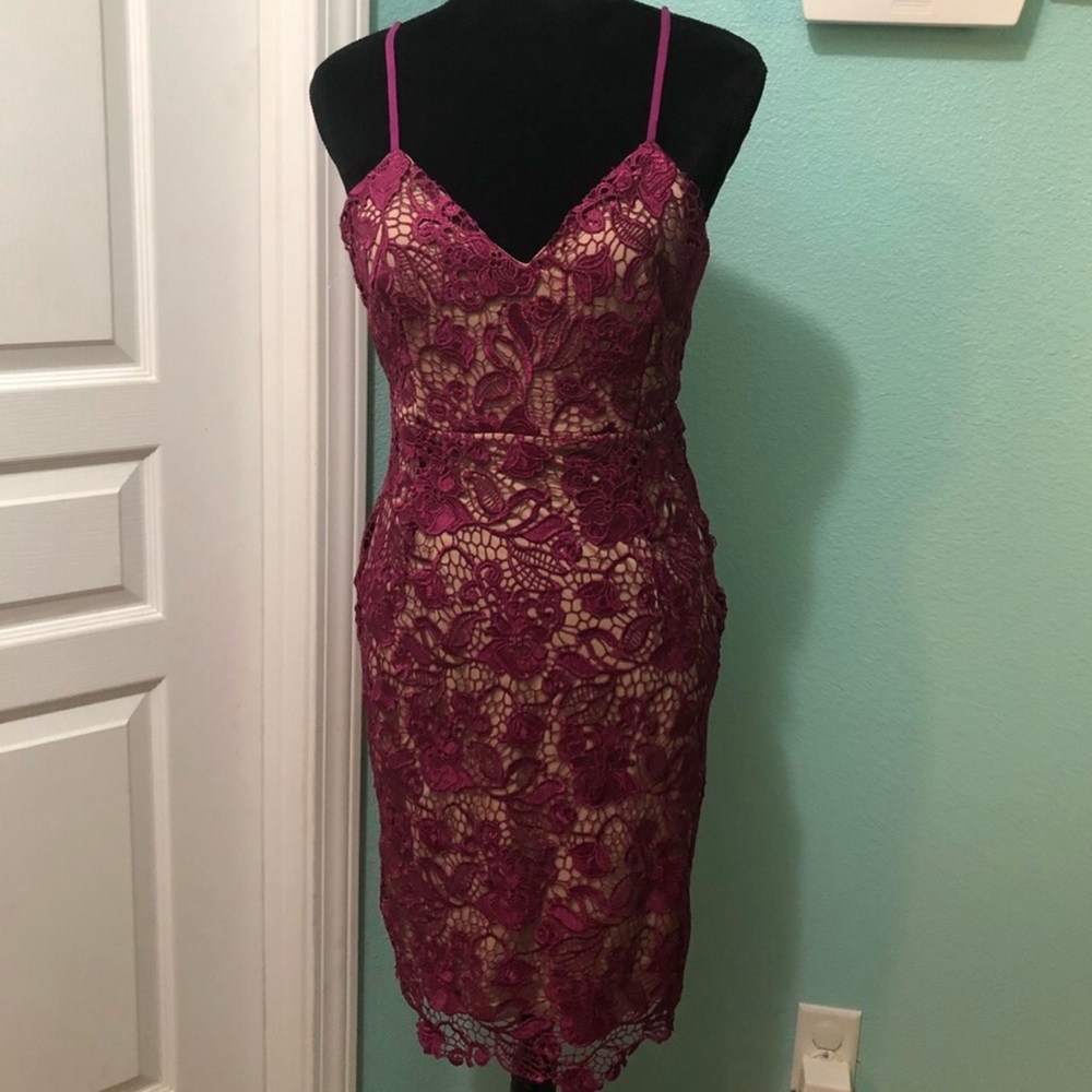 Fuschia lace dress